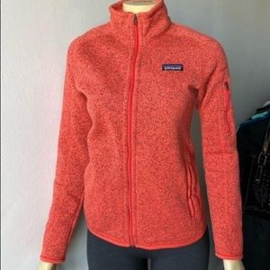 Orange Patagonia Full Zip Better Sweater Small